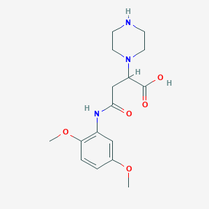 4-((2,5-Dimethoxyphenyl)amino)-4-oxo-2-(piperazin-1-yl)butanoic acid