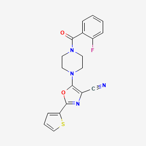 5-(4-(2-Fluorobenzoyl)piperazin-1-yl)-2-(thiophen-2-yl)oxazole-4-carbonitrile