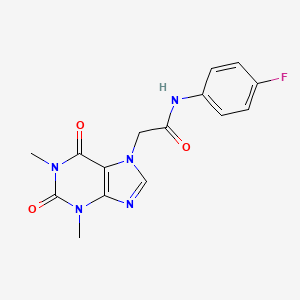 molecular formula C15H14FN5O3 B2520327 2-(1,3-dimethyl-2,6-dioxo-1,2,3,6-tetrahydro-7H-purin-7-yl)-N-(4-fluorophenyl)acetamide CAS No. 332117-20-1