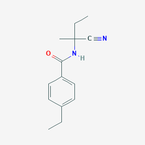 molecular formula C14H18N2O B2520330 N-(1-cyano-1-methylpropyl)-4-ethylbenzamide CAS No. 1258702-05-4