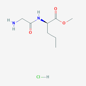 molecular formula C8H17ClN2O3 B2520331 Methyl (2R)-2-[(2-aminoacetyl)amino]pentanoate;hydrochloride CAS No. 2309431-67-0