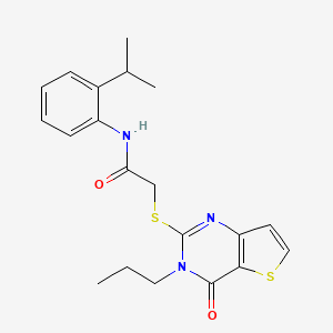 2-[(4-oxo-3-propyl-3,4-dihydrothieno[3,2-d]pyrimidin-2-yl)sulfanyl]-N-[2-(propan-2-yl)phenyl]acetamide