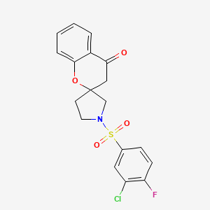 1'-((3-Chloro-4-fluorophenyl)sulfonyl)spiro[chroman-2,3'-pyrrolidin]-4-one