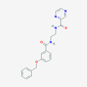 molecular formula C21H20N4O3 B252036 N-[2-({[3-(benzyloxy)phenyl]carbonyl}amino)ethyl]pyrazine-2-carboxamide 