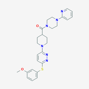 molecular formula C26H30N6O2S B2520372 （1-(6-((3-甲氧基苯基)硫代)吡啶并嘧啶-3-基)哌啶-4-基)(4-(吡啶-2-基)哌嗪-1-基)甲苯酮 CAS No. 1223902-87-1