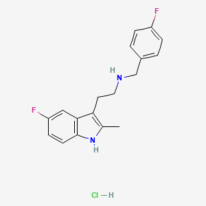 molecular formula C18H19ClF2N2 B2520373 2-(5-fluoro-2-methyl-1H-indol-3-yl)-N-(4-fluorobenzyl)ethanamine hydrochloride CAS No. 1351633-08-3