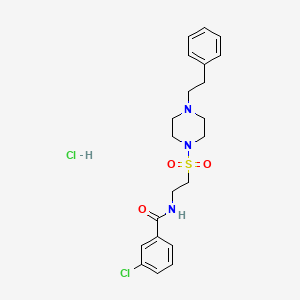 3-chloro-N-(2-((4-phenethylpiperazin-1-yl)sulfonyl)ethyl)benzamide hydrochloride