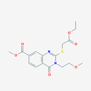 Methyl 2-((2-ethoxy-2-oxoethyl)thio)-3-(2-methoxyethyl)-4-oxo-3,4-dihydroquinazoline-7-carboxylate