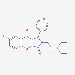 molecular formula C22H22FN3O3 B2520387 2-(2-(Diethylamino)ethyl)-7-fluoro-1-(pyridin-4-yl)-1,2-dihydrochromeno[2,3-c]pyrrole-3,9-dione CAS No. 874397-45-2