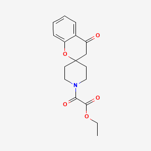 molecular formula C17H19NO5 B2520389 2-氧代-2-(4-氧代螺[色满-2,4'-哌啶]-1'-基)乙酸乙酯 CAS No. 877811-32-0