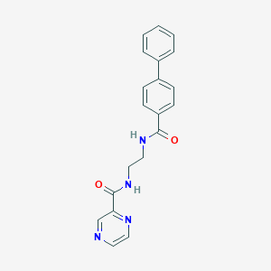 molecular formula C20H18N4O2 B252039 N-{2-[(biphenyl-4-ylcarbonyl)amino]ethyl}pyrazine-2-carboxamide 