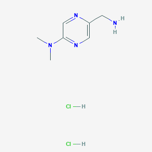 molecular formula C7H14Cl2N4 B2520392 5-(Aminomethyl)-N,N-dimethylpyrazin-2-amine;dihydrochloride CAS No. 2241129-56-4