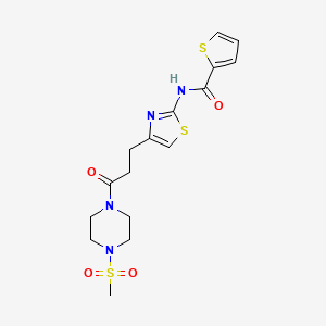 N-(4-(3-(4-(methylsulfonyl)piperazin-1-yl)-3-oxopropyl)thiazol-2-yl)thiophene-2-carboxamide