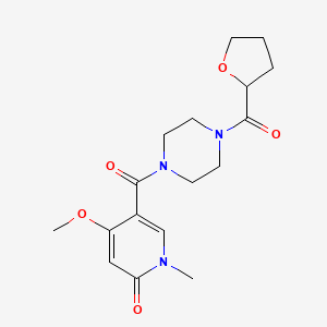 4-Methoxy-1-methyl-5-[4-(oxolane-2-carbonyl)piperazine-1-carbonyl]-1,2-dihydropyridin-2-one