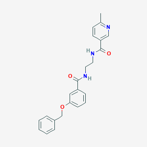 molecular formula C23H23N3O3 B252041 N-[2-({[3-(benzyloxy)phenyl]carbonyl}amino)ethyl]-6-methylpyridine-3-carboxamide 