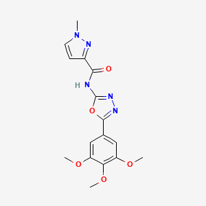 molecular formula C16H17N5O5 B2520416 1-甲基-N-(5-(3,4,5-三甲氧基苯基)-1,3,4-恶二唑-2-基)-1H-吡唑-3-甲酰胺 CAS No. 1171234-65-3