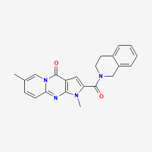 molecular formula C22H20N4O2 B2520417 1,7-dimethyl-2-(1,2,3,4-tetrahydroisoquinoline-2-carbonyl)pyrido[1,2-a]pyrrolo[2,3-d]pyrimidin-4(1H)-one CAS No. 946339-03-3
