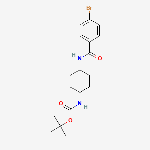 molecular formula C18H25BrN2O3 B2520423 叔丁基 (1R*,4R*)-4-(4-溴苯甲酰胺)环己基氨基甲酸酯 CAS No. 1286272-80-7