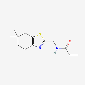 molecular formula C13H18N2OS B2520425 N-[(6,6-Dimethyl-5,7-dihydro-4H-1,3-benzothiazol-2-yl)methyl]prop-2-enamide CAS No. 2361638-80-2