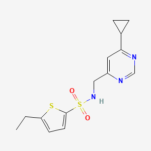 molecular formula C14H17N3O2S2 B2520426 N-((6-cyclopropylpyrimidin-4-yl)methyl)-5-ethylthiophene-2-sulfonamide CAS No. 2176069-76-2