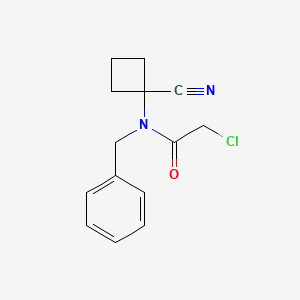 molecular formula C14H15ClN2O B2520427 N-Benzyl-2-chloro-N-(1-cyanocyclobutyl)acetamide CAS No. 2411299-86-8