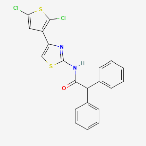 molecular formula C21H14Cl2N2OS2 B2520429 N-[4-(2,5-二氯噻吩-3-基)-1,3-噻唑-2-基]-2,2-二苯基乙酰胺 CAS No. 477546-28-4