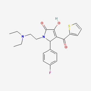 molecular formula C21H23FN2O3S B2520439 1-(2-(diethylamino)ethyl)-5-(4-fluorophenyl)-3-hydroxy-4-(thiophene-2-carbonyl)-1H-pyrrol-2(5H)-one CAS No. 636989-67-8