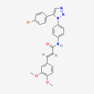 (E)-N-[4-[5-(4-bromophenyl)triazol-1-yl]phenyl]-3-(3,4-dimethoxyphenyl)prop-2-enamide