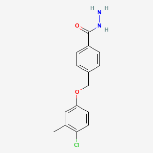 molecular formula C15H15ClN2O2 B2520449 4-(4-Chloro-3-methyl-phenoxymethyl)-benzoic acid hydrazide CAS No. 379254-20-3