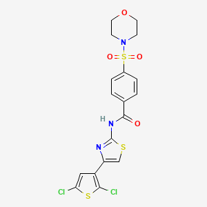 molecular formula C18H15Cl2N3O4S3 B2520450 N-(4-(2,5-dichlorothiophen-3-yl)thiazol-2-yl)-4-(morpholinosulfonyl)benzamide CAS No. 325988-91-8