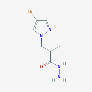 molecular formula C7H11BrN4O B2520454 3-(4-bromo-1H-pyrazol-1-yl)-2-methylpropanehydrazide CAS No. 1005699-49-9