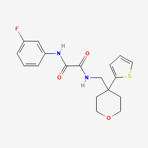 N1-(3-fluorophenyl)-N2-((4-(thiophen-2-yl)tetrahydro-2H-pyran-4-yl)methyl)oxalamide