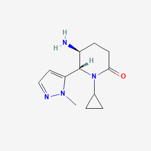 rac-(5R,6R)-5-amino-1-cyclopropyl-6-(1-methyl-1H-pyrazol-5-yl)piperidin-2-one, trans