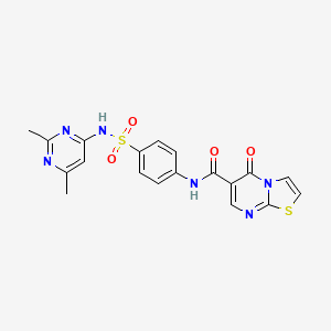 molecular formula C19H16N6O4S2 B2520464 N-[4-[(2,6-dimethylpyrimidin-4-yl)sulfamoyl]phenyl]-5-oxo-[1,3]thiazolo[3,2-a]pyrimidine-6-carboxamide CAS No. 851944-17-7