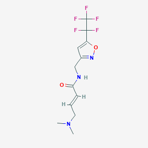 molecular formula C12H14F5N3O2 B2520466 (E)-4-(Dimethylamino)-N-[[5-(1,1,2,2,2-pentafluoroethyl)-1,2-oxazol-3-yl]methyl]but-2-enamide CAS No. 2411327-05-2