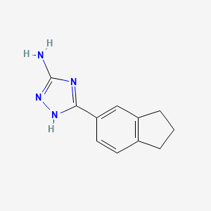 molecular formula C11H12N4 B2520467 3-(2,3-二氢-1H-茚-5-基)-1H-1,2,4-三唑-5-胺 CAS No. 1016675-85-6