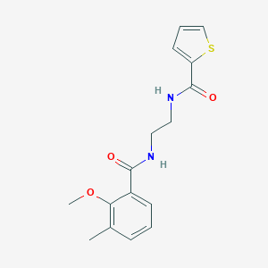 molecular formula C16H18N2O3S B252047 N-(2-{[(2-methoxy-3-methylphenyl)carbonyl]amino}ethyl)thiophene-2-carboxamide 