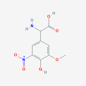 molecular formula C9H10N2O6 B2520475 2-Amino-2-(4-hydroxy-3-methoxy-5-nitrophenyl)acetic acid CAS No. 1259959-43-7