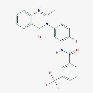 molecular formula C23H15F4N3O2 B2520476 N-(2-fluoro-5-(2-methyl-4-oxoquinazolin-3(4H)-yl)phenyl)-3-(trifluoromethyl)benzamide CAS No. 941895-13-2