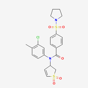 N-(3-chloro-4-methylphenyl)-N-(1,1-dioxido-2,3-dihydrothiophen-3-yl)-4-(pyrrolidin-1-ylsulfonyl)benzamide