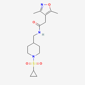 N-((1-(cyclopropylsulfonyl)piperidin-4-yl)methyl)-2-(3,5-dimethylisoxazol-4-yl)acetamide