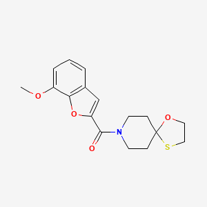 molecular formula C17H19NO4S B2520492 (7-Methoxybenzofuran-2-yl)(1-oxa-4-thia-8-azaspiro[4.5]decan-8-yl)methanone CAS No. 1351615-70-7