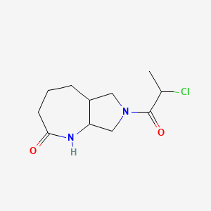 molecular formula C11H17ClN2O2 B2520493 7-(2-Chloropropanoyl)-1,3,4,5,5a,6,8,8a-octahydropyrrolo[3,4-b]azepin-2-one CAS No. 2411268-39-6