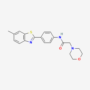 molecular formula C20H21N3O2S B2520494 N-[4-(6-甲基-1,3-苯并噻唑-2-基)苯基]-2-(吗啉-4-基)乙酰胺 CAS No. 315677-64-6