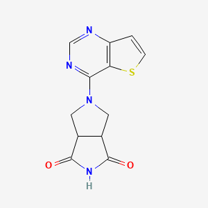 molecular formula C12H10N4O2S B2520495 5-Thieno[3,2-d]pyrimidin-4-yl-3a,4,6,6a-tetrahydropyrrolo[3,4-c]pyrrole-1,3-dione CAS No. 2415526-02-0
