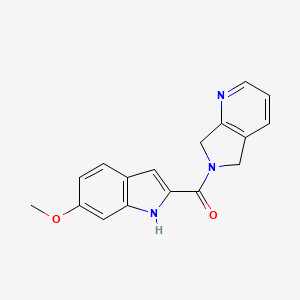 molecular formula C17H15N3O2 B2520496 (6-methoxy-1H-indol-2-yl)(5H-pyrrolo[3,4-b]pyridin-6(7H)-yl)methanone CAS No. 2320667-43-2