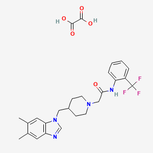 2-(4-((5,6-dimethyl-1H-benzo[d]imidazol-1-yl)methyl)piperidin-1-yl)-N-(2-(trifluoromethyl)phenyl)acetamide oxalate