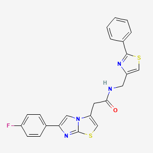 2-(6-(4-fluorophenyl)imidazo[2,1-b]thiazol-3-yl)-N-((2-phenylthiazol-4-yl)methyl)acetamide