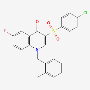 molecular formula C23H17ClFNO3S B2520514 3-(4-氯苯磺酰基)-6-氟-1-[(2-甲苯基)甲基]喹啉-4-酮 CAS No. 866808-94-8