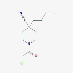 molecular formula C12H17ClN2O B2520515 4-But-3-enyl-1-(2-chloroacetyl)piperidine-4-carbonitrile CAS No. 2411308-67-1